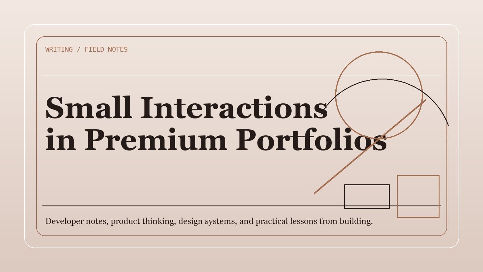 Portfolio cards and hover states on a desktop screens
